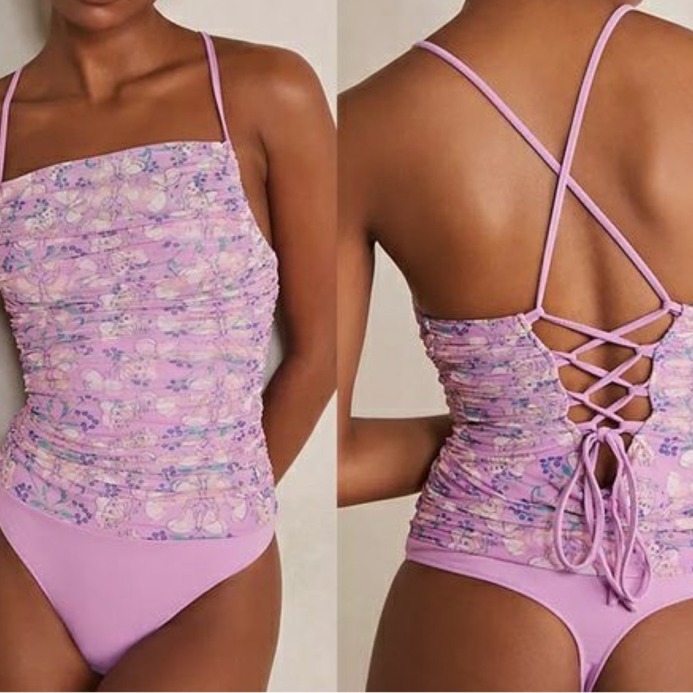 Free People Intimately Free People Milkshake Mesh Butterfly Ruched